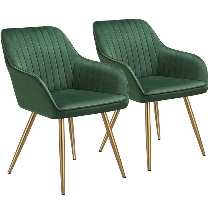 tectake Eetkamerstoel Marilyn, fluweeloptiek, doorgestikt -, Huis en Inrichting, Stoelen, Verzenden
