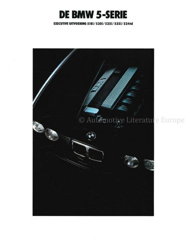 1990 BMW 5 SERIE EXECUTIVE LEAFLET NEDERLANDS, Livres, Autos | Brochures & Magazines