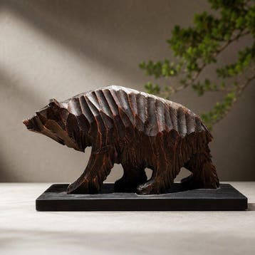 Ainu Houten Beer (Kibori-no-Kuma) - sculptuur, Japanse Ainu