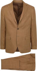Suitable Linnen Suit Camel maat Maat 56/58 (XL) Heren, Kleding | Heren, Bruin, Verzenden, Suitable, Maat 56/58 (XL)