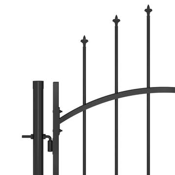 vidaXL Tuinpoort Woerden staal 1x1,7m zwart, Tuin en Terras, Verzenden, Nieuw
