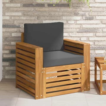 vidaXL Buiten bank set Massief Acacia Hout en Polyester, Tuin en Terras, Verzenden, Nieuw