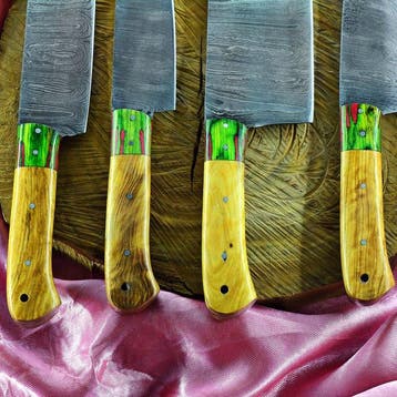 Keukenmes - 620 - Staal, Hout - Azië - Chef Set, Antiek en Kunst