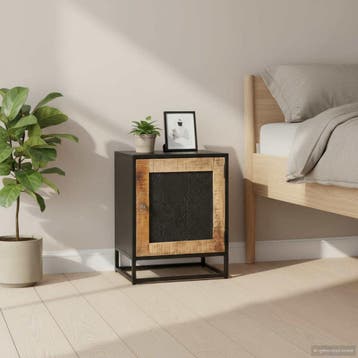vidaXL Nachtkastje 40x30x50 cm ruw mangohout, Verzenden, Nieuw