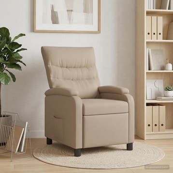 vidaXL Recliner Cappuccino Kunstleer, Verzenden, Nieuw