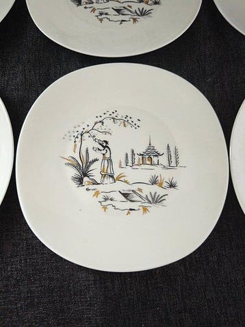 Limoges - Raynaud - Assiette à dîner (7) - Porcelaine -
