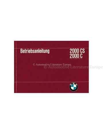 1967 BMW 2000 CS / 2000 C AUTOMATIC INSTRUCTIEBOEKJE DUITS