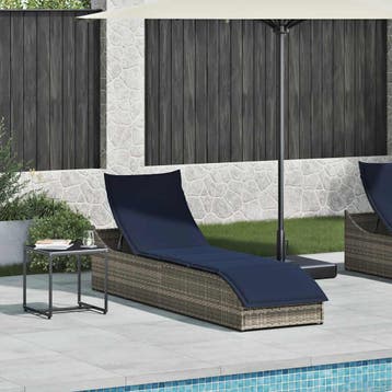vidaXL Ligstoel inklapbaar met kussen opbergruimte poly, Tuin en Terras, Verzenden, Nieuw