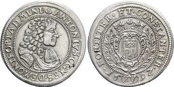 15 Kreuzer 1692 Montfort-grafschaft Anton als Vormund 168..., Verzenden, België