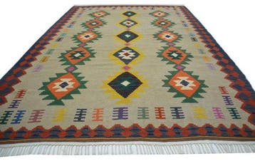 Tapis kilim tissé à la main, Turquie, laine, couleur