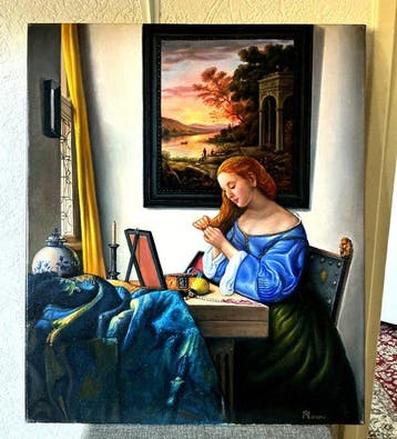 Alfonso Moreno (1947) - Homage to Johannes Vermeer