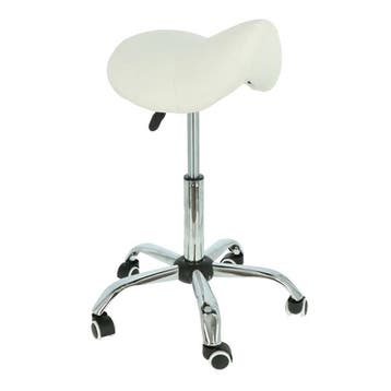 Alora Zadelkruk - Tabouret – Wit Chrome - Kruk – Kapperskruk, Jardin & Terrasse