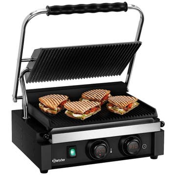 Contact-/Paninigrill | Enkel | Gegroefd Oppervlak 345x235, Verzenden