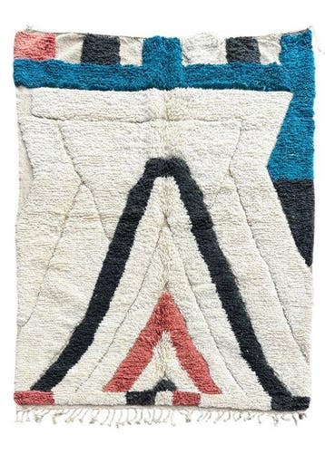 Marokkaans Berber-wol tapijt met abstract ontwerp -
