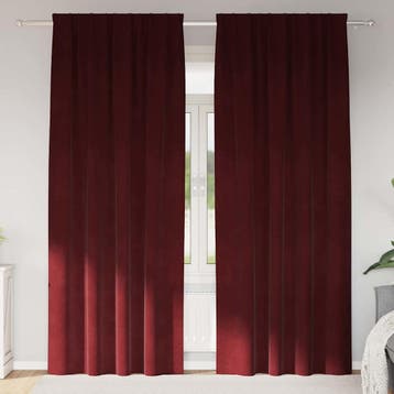 vidaXL Gordijnen 2 st Wijnrood 140 x 260 cm fluweel, Verzenden, Nieuw