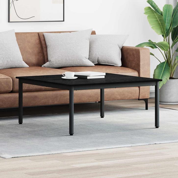 vidaXL Salontafel Zwart Eiken 100 x 100 x 45 cm Bewerkt hout, Maison & Meubles, Tables | Tables de salon, Envoi