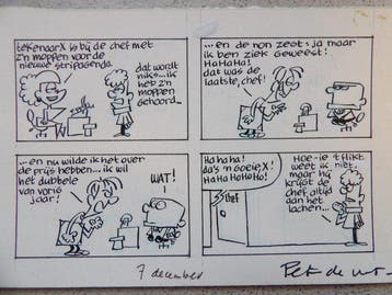 Peter de Wit - origineel strookje  Tekenaar X - getekend, Boeken, Nieuw