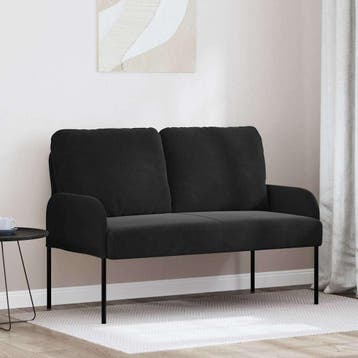 vidaXL bank / zetelen met kussen 110cm Zwart Multiplex, Verzenden, Nieuw