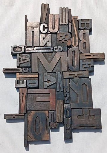 Drukblokken - Lotto XXL van oude lettertypen - Italië -, Antiek en Kunst