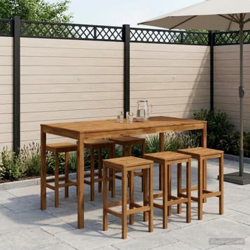 vidaXL Tuin Bar Tafel Naturel 196 x 100 x 105 cm Massief, Verzenden