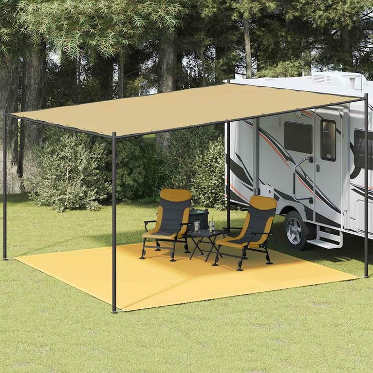 vidaXL Tenttapijt 400x400 cm beige, Caravans en Kamperen, Tentaccessoires, Nieuw, Verzenden