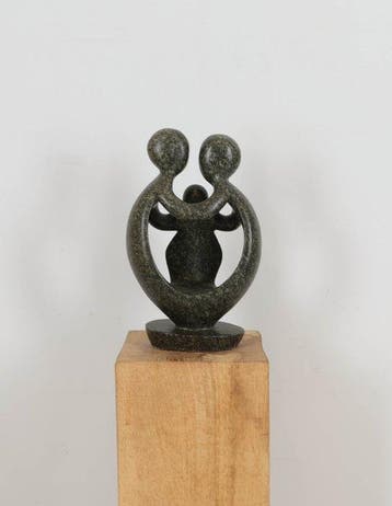 sculptuur, Familie van drie - 32 cm - Steen