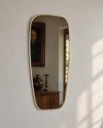 Elegante vintage wandspiegel – goudkleurige omlijsting –