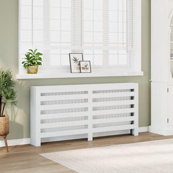 vidaXL Radiator Cover Wit 175 x 20 x 82 cm Bewerkt hout, Doe-het-zelf en Bouw, Verzenden, Nieuw