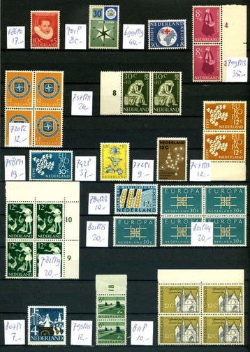 Nederland 1956/1974 - Collectie plaatfouten, Postzegels en Munten, Gestempeld