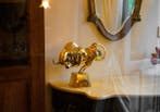 Sculpture, Bronze Sculpture of a Striking Bull - with base -