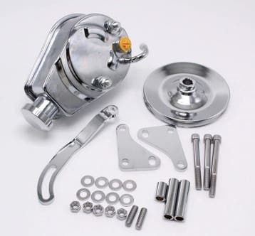 Chrome Power Steering Pump & Bracket & Pulley Kit, SB Chevy, Ophalen of Verzenden