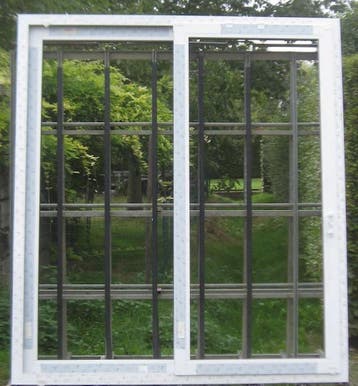 pvc schuifraam , schuifdeur , pui 224 x 252 wit / zwart 9005, Kunststof, Nieuw, Ophalen of Verzenden, 150 tot 225 cm