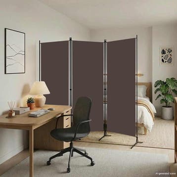 vidaXL Kamerscherm met 3 panelen 260x180 cm bruin, Verzenden