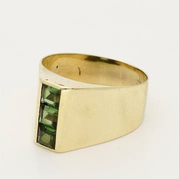 Ring - 14 karaat Geel goud - 0.57ct. tw. - Peridot