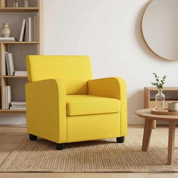 vidaXL Fauteuil Licht Geel Stof, Verzenden