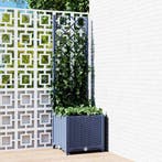 vidaXL Plantenbak met trellis blauwgrijs 40x40x136 cm PP, Verzenden, Nieuw