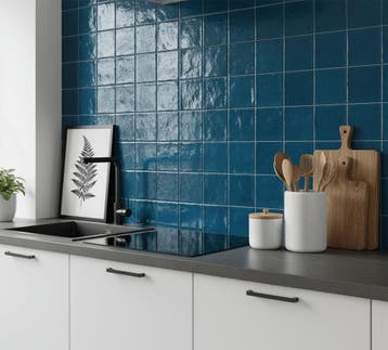 Wandtegel Revoir Balance Handvorm Marine Blauw Glans 13x13, Bricolage & Construction, Dalles & Carrelages, Ophalen of Verzenden