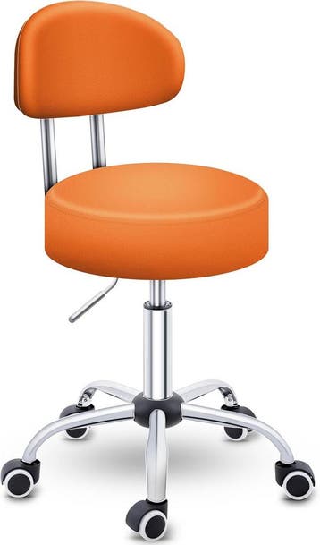 Zadelkruk - Kruk op wielen - Rolkruk - Draaikruk - Oranje -, Verzenden, Nieuw
