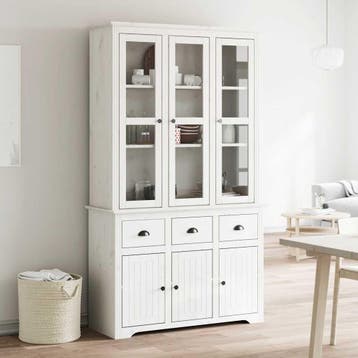 vidaXL Hoge kast BODO 115,5x43x200,5 cm massief grenenhout, Verzenden