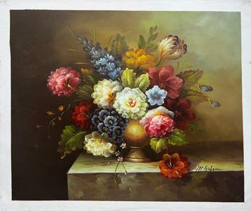 M. Gibson (XX) - Bodegón de Flores