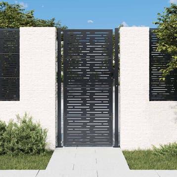 vidaXL Poort 100x200 cm met vierkant staal antracietkleurig, Verzenden, Nieuw