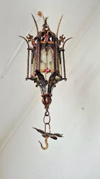 Lantaarn - Glas, Metaal - Gothic Revival, Antiek en Kunst