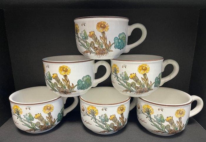 Villeroy & Boch - Theeservies (6) - Botanica „ Tussilage, Antiquités & Art, Antiquités | Meubles | Tables