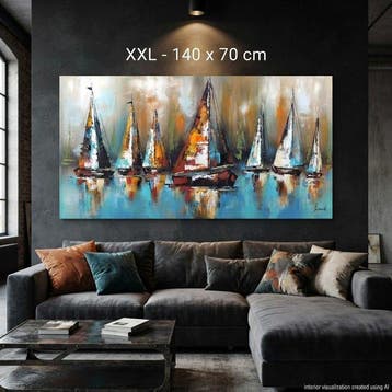 Monika Spiewak - Regatta - Oil Painting Stretched On The