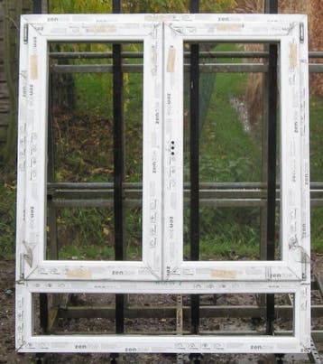 pvc raam , chassis , venster , kozijn  119 x 138 wit / creme, 75 tot 150 cm, Kunststof, Raamkozijn, Nieuw