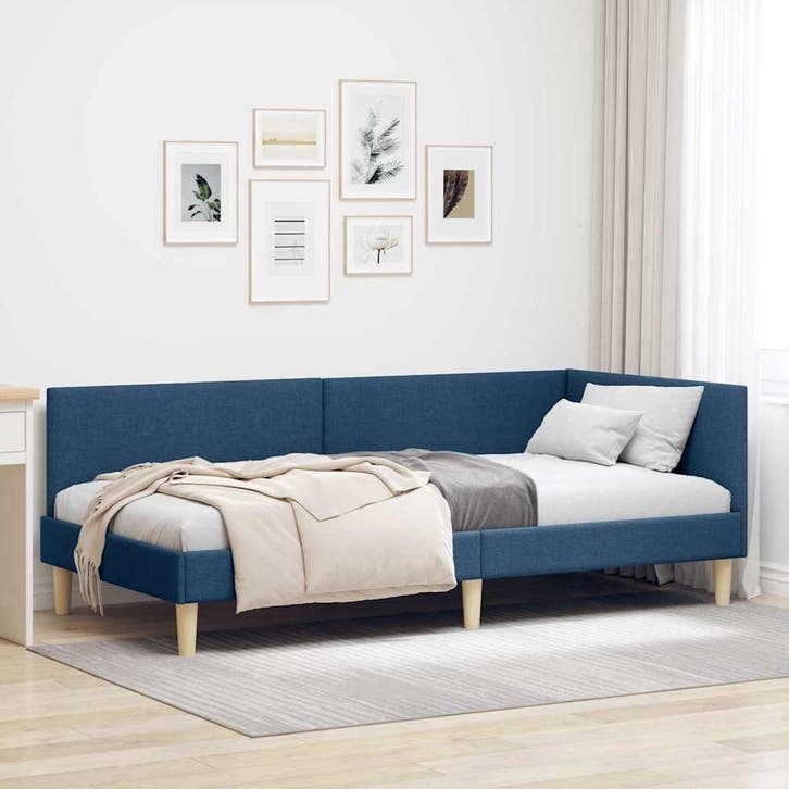 Blauw Hoekbed 90x200cm | Retour Deal 43% Korting, Huis en Inrichting, Slaapkamer | Bedden, Overige maten, Overige maten, Verstelbaar
