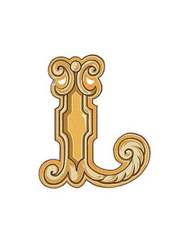 VERSACE ALFABET - Letter L (Bianco/Oro) / Vloertegel en, Ophalen of Verzenden