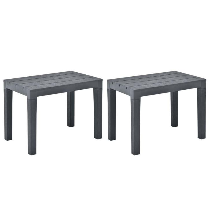 vidaXL Tuinbanken 2 st kunststof antraciet, Tuin en Terras, Tuinsets en Loungesets, Nieuw, Verzenden