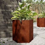 vidaXL Plantenbakken 2 st zeshoek 46x40x45 cm weervast staal, Verzenden