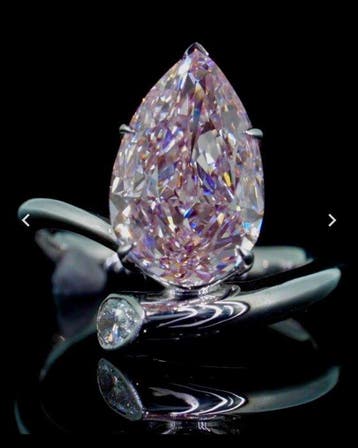 Ring - 14 karaat Witgoud - 4.18ct. tw. Roze Diamant (Fancy, Nieuw